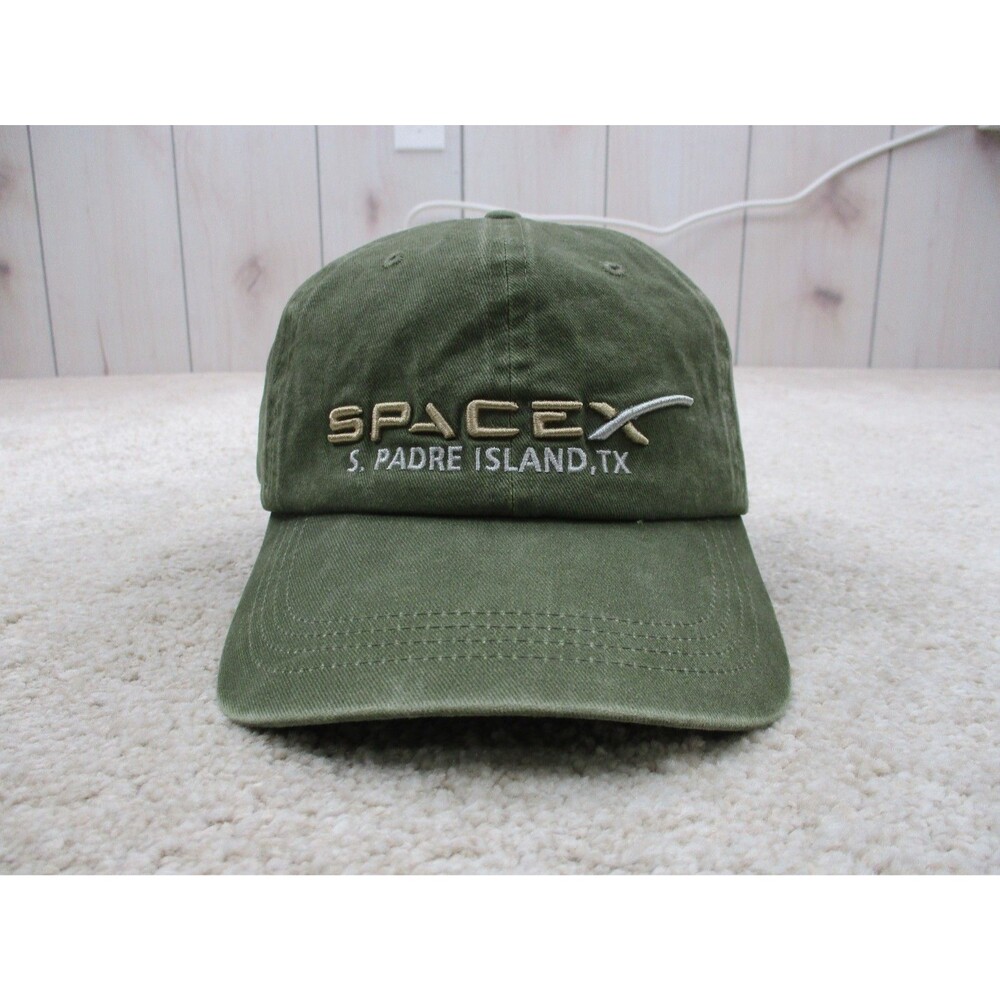 SpaceX Hat Cap Strap Back Green South Padre Island Texas Elon Musk One Size Mens